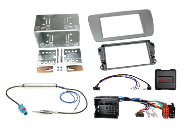 621328-06-4 2-DIN Kit passend für Seat Ibiza 2008-2015 dublin grau LFB/Antenne – Bild 1 von 1