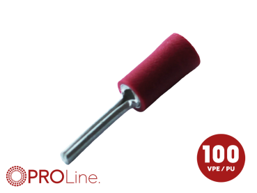 340016-1-0-p Stiftkabelschuh 0,5mm²-1,5mm²/12mm rot ST 100 Stück – Bild 1 von 1