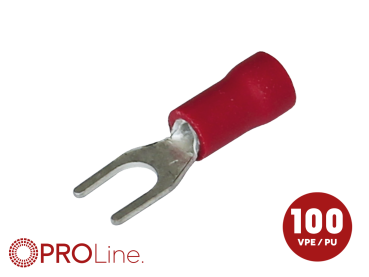 344340-1-0-p Gabelkabelschuh 0,5mm²-1,5mm²/4,4mm rot S 100 Stück – Bild 1 von 1