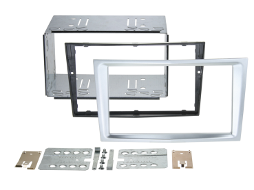 381230-24-4 2-DIN Radioblende passend für Opel matt-chrom mit Mittelknick – Bild 1 von 1