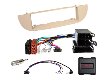 611094-23-1 1-DIN Kit passend für Fiat 500(ZAF 312) beige 2007-2015 LFB/Antenne – Bild 1 von 1