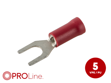 344343-1-5-p Gabelkabelschuh 0,5mm²-1,5mm²/4,4mm rot ST 5 Stück – Bild 1 von 1