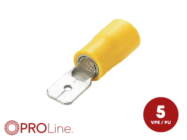 346303-3-5-p Flachstecker(m) 4,0mm²-6,0mm²/6,3mm gelb ST 5 Stück – Bild 1 von 1