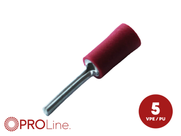 340016-1-5-p Stiftkabelschuh 0,5mm²-1,5mm²/12mm rot ST 5 Stück – Bild 1 von 1