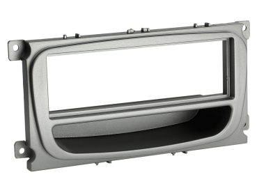 281114-37 1-DIN Radioblende mit Fach passend für Ford silver – Bild 1 von 1