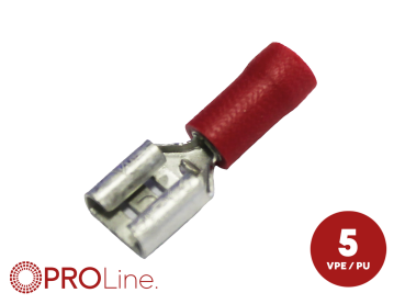 346301-1-5-p Flachsteckhülse(f) 0,5mm²-1,5mm²/6,3mm rot ST 5 Stück – Bild 1 von 1