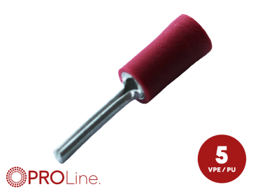 340015-1-5-p Stiftkabelschuh 0,5mm²-1,5mm²/12mm rot EE 5 Stück – Bild 1 von 1