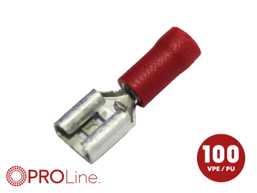 346301-1-0-p Flachsteckhülse(f) 0,5mm²-1,5mm²/6,3mm rot ST 100 Stück – Bild 1 von 1