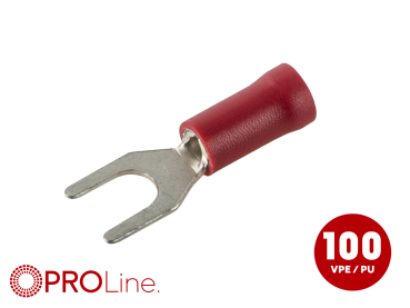 344343-1-0-p Gabelkabelschuh 0,5mm²-1,5mm²/4,4mm rot ST 100 Stück – Bild 1 von 1