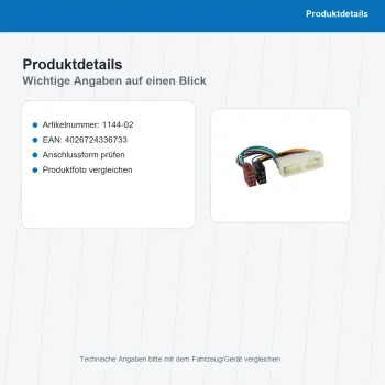 Preview: ISO Adapterkabel passend für Hyundai Kia 38Pin 35Pin 1144-02 - Bild 3 von 8