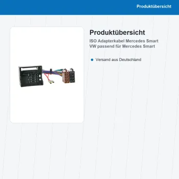 Preview: ISO Adapterkabel passend für Mercedes-Benz Smart VW diverse 1196-02 - Bild 2 von 8