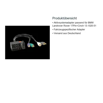 Preview: 13-1020-51 ACV Aktivsystemadapter passend für BMW/Landrover/Rover 17Pin>Cinch - Bild 2 von 8