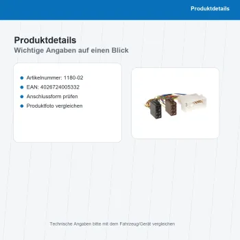Preview: ISO Adapterkabel passend für KIA Hyundai 1180-02 - Bild 3 von 8