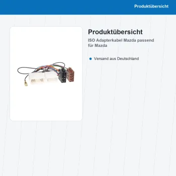 Preview: ISO Adapterkabel passend für Mazda OEM Anschluss 1170-02 - Bild 2 von 8
