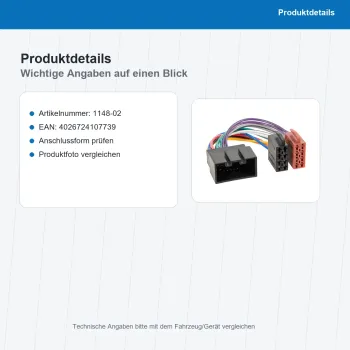 Preview: ISO Adapterkabel passend für Jaguar Land Rover 20Pin 1148-02 - Bild 3 von 8