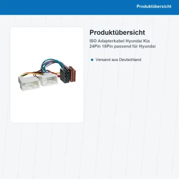 Preview: ISO Adapterkabel passend für Hyundai Kia 24Pin 18Pin 1140-02 - Bild 2 von 8