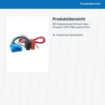 Preview: ISO Adapterkabel passend für Citroën Opel Peugeot 12Pin PSA 1043-02 - Bild 2 von 8