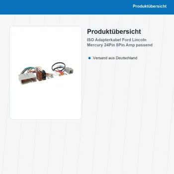 Preview: ISO Adapterkabel passend für Ford Lincoln Mercury 24Pin 8Pin Amp 1121-02 - Bild 2 von 8