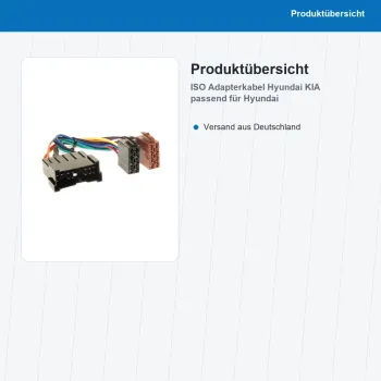 Preview: ISO Adapterkabel passend für Hyundai KIA 1143-02 - Bild 2 von 8