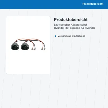 Preview: Lautsprecher Adapterkabel 2x passend für Hyundai OEM Anschluss 11-1343-01 - Bild 2 von 8