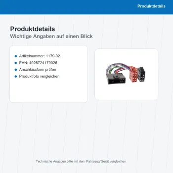 Preview: ISO Adapterkabel passend für KIA OEM Anschluss 1179-02 - Bild 3 von 8