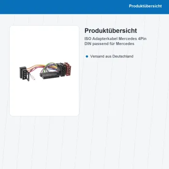 Preview: ISO Adapterkabel passend für Mercedes-Benz 4Pin DIN 1194-02 - Bild 2 von 8