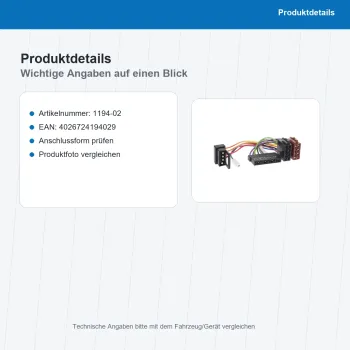 Preview: ISO Adapterkabel passend für Mercedes-Benz 4Pin DIN 1194-02 - Bild 3 von 8