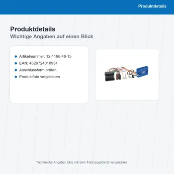 CAN-Bus Kit passend für Mercedes-Benz VW Quadlock>ISO Antenne 12-1196-46-15 - Bild 3 von 8