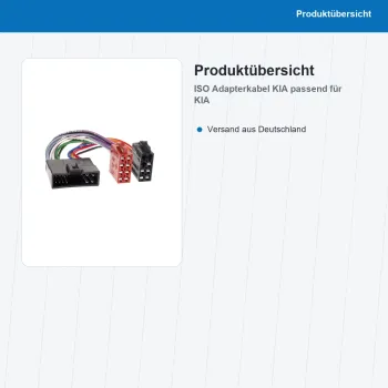 Preview: ISO Adapterkabel passend für KIA OEM Anschluss 1179-02 - Bild 2 von 8