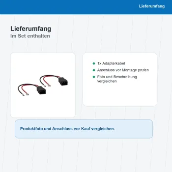 Lautsprecher Adapterkabel 2x passend für Audi diverse OEM Anschluss 11-1321-01 - Bild 8 von 8