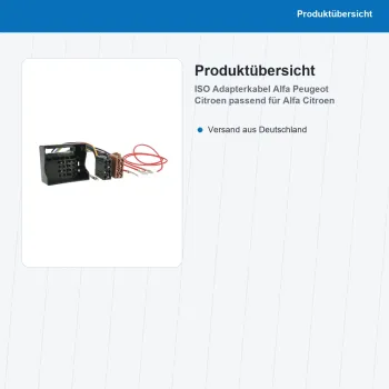 Preview: ISO Adapterkabel passend für Peugeot Citroën 1041-02 - Bild 2 von 8