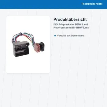 Preview: ISO Adapterkabel passend für BMW Land Rover 1024-02 - Bild 2 von 8