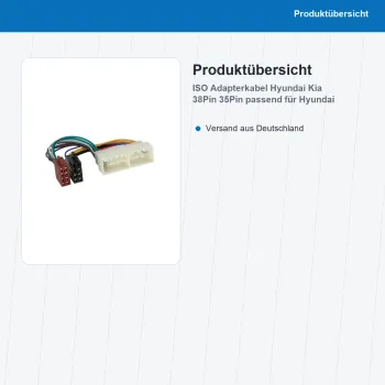 Preview: ISO Adapterkabel passend für Hyundai Kia 38Pin 35Pin 1144-02 - Bild 2 von 8