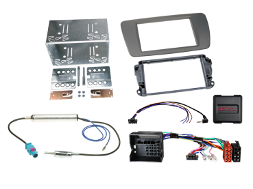 621328-06-3 2-DIN Kit passend für Seat Ibiza 2008-2015 conomera grau LFB/Antenne – Bild 1 von 1