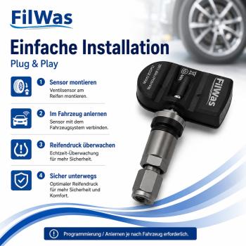 4x FilWas RDKS Tata Aria 01/2016-12/2017 EU 433MHz Gunmetal – Bild 5 von 8
