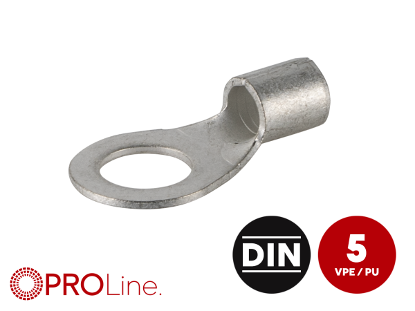 341016-4-5-p Ringkabelschuh 16mm²/10,5mm M10 unisoliert 5 Stück – Bild 1 von 1