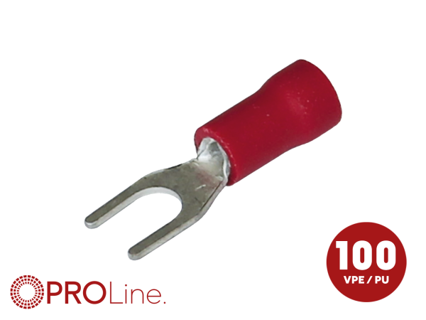 344340-1-0-p Gabelkabelschuh 0,5mm²-1,5mm²/4,4mm rot S 100 Stück – Bild 1 von 1