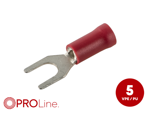 344343-1-5-p Gabelkabelschuh 0,5mm²-1,5mm²/4,4mm rot ST 5 Stück – Bild 1 von 1