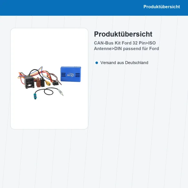 CAN-Bus Kit passend für Ford 32 Pin>ISO Antenne>DIN 12-1124-46-15 - Bild 2 von 8