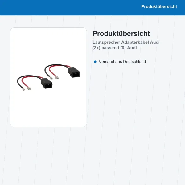 Lautsprecher Adapterkabel 2x passend für Audi diverse OEM Anschluss 11-1321-01 - Bild 2 von 8