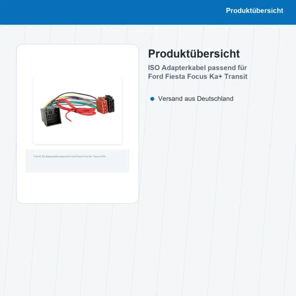 ISO Adapterkabel passend für Ford Fiesta Focus Ka+ Transit 32Pin 1124-02 - Bild 2 von 8