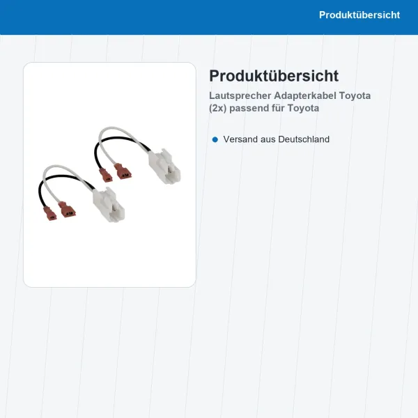 Lautsprecher Adapterkabel 2x passend für Toyota diverse OEM Anschluss 11-1300-02 - Bild 2 von 8