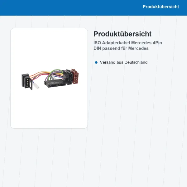 ISO Adapterkabel passend für Mercedes-Benz 4Pin DIN 1194-02 - Bild 2 von 8