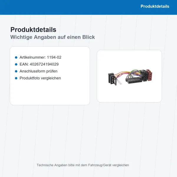 ISO Adapterkabel passend für Mercedes-Benz 4Pin DIN 1194-02 - Bild 3 von 8
