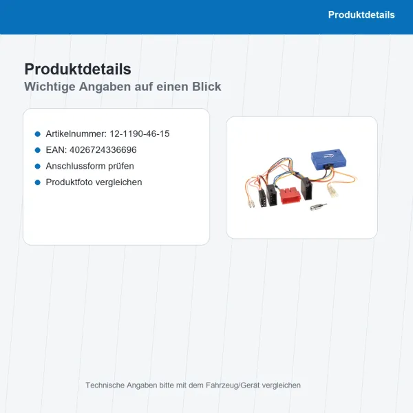CAN-Bus Kit passend für Mercedes-Benz VW ISO>ISO Antenne>DIN 12-1190-46-15 - Bild 3 von 8