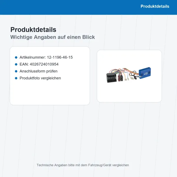 CAN-Bus Kit passend für Mercedes-Benz VW Quadlock>ISO Antenne 12-1196-46-15 - Bild 3 von 8