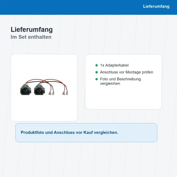 Lautsprecher Adapterkabel 2x passend für Hyundai OEM Anschluss 11-1343-01 - Bild 8 von 8