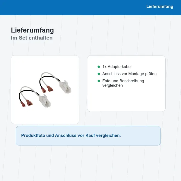Lautsprecher Adapterkabel 2x passend für Toyota diverse OEM Anschluss 11-1300-02 - Bild 8 von 8