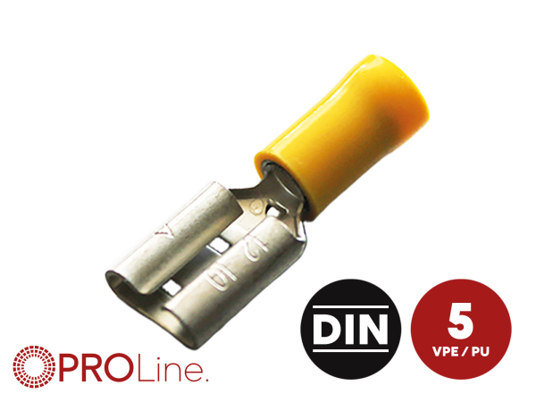 349501-3-5-p Flachsteckhülse(f) 4,0mm²-6,0mm²/9,5mm gelb ST 5 Stück – Bild 1 von 1