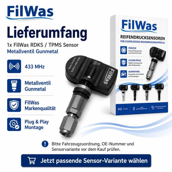 4x FilWas RDKS Tata Aria 01/2016-12/2017 EU 433MHz Gunmetal – Bild 2 von 8